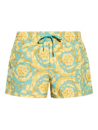 Versace Barocco-print swim shorts - men - Polyester - 6 - Yellow