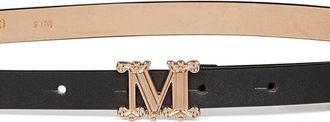 Max Mara Womens Belt Mgraziata Grey Calf Leather Polyamide