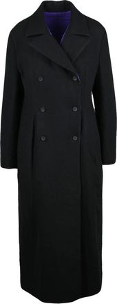 Yohji Yamamoto Jassen, Dames, Zwart, S, Wol, Cappotto doppiopetto