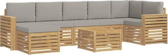 vidaXL Conjunto De Sof&aacute;s De Exterior 8 Uds. Blanco Y Gris Claro Vidaxl