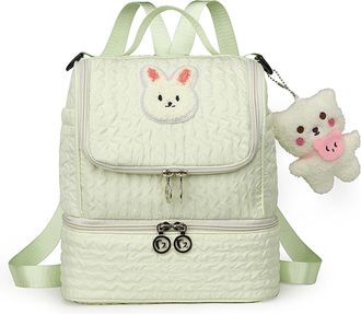 Generic Nylon Backpack Maternity Bag Adjustable Strap for Mom Dad & Women (Green)