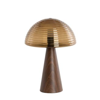 Light & Living L&aacute;mpara De Mesa - Mueda - Marr&oacute;n - Vidrio Metal - Light&living