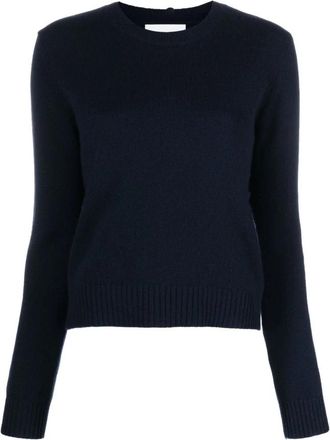 Lisa Yang Blauwe Cashmere Crewneck Sweater - Dames - Cashmere truien - Blauw - XS - Truien & Vesten