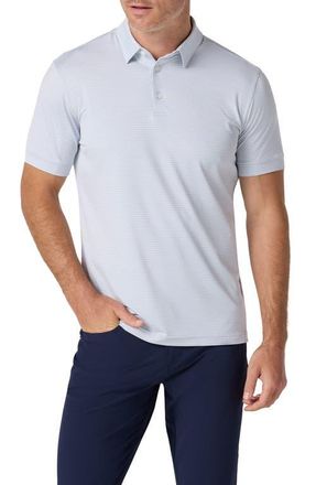 Mizzen+Main Versa Trim Fit Stripe Performance Polo in Aluminum Alternating Stripe at Nordstrom, Size Xx-Large