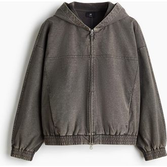 H&M Hooded Jacket in Dark Gray at Nordstrom, Size Xx-Large