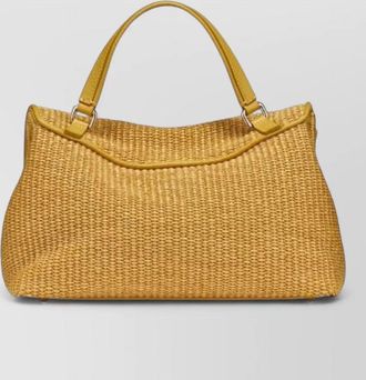 Zanellato woven shoulder bag metal hardware top handle