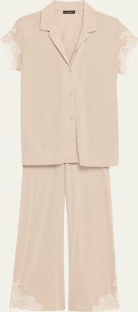 Natori Luxe Shangri-La Short-Sleeve Pajama Set