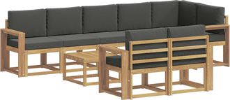vidaXL Conjunto De Sof&aacute;s De Exterior 9 Uds. Blanco Y Antracita Vidaxl