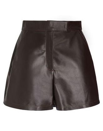 8 by YOOX LEATHER HIGH-WAIST BERMUDA SHORTS