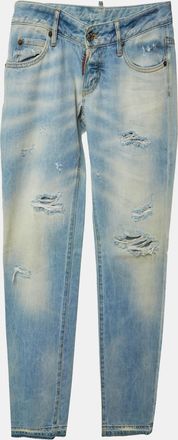 Dsquared2 Blue Denim Distressed Slim Fit Jeans M/waist