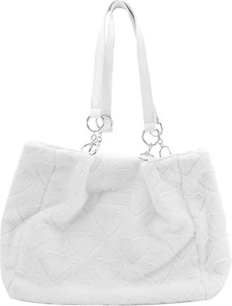 Generic Womens Plush Bags Womens Plush Commuter Large Capacity Shoulder Bag Bags Armpit Tote Fluffy Handbags(White)