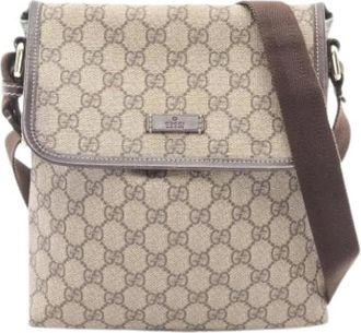 Gucci Pre-owned Vintage Schoudertas - Dames - Vintage Schoudertas - Beige - ONE Size - Leer - Vintage