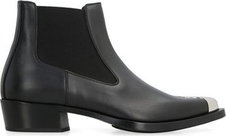 Alexander McQueen Punk Leather Chelsea Boots