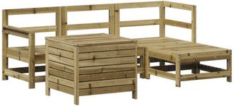 vidaXL Juego De Sof&aacute;s De Jard&iacute;n 5 Piezas Madera De Pino Impregnada Vidaxl