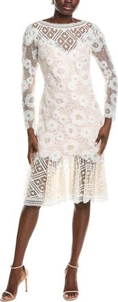 Tadashi Shoji Idly Embroidered Illusion Dress