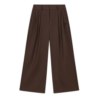 ALIX The Label Alix The Label - Woven Wide Leg Pants - Dames - Broeken - Bruin - Maat: S Poliester