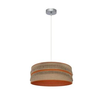 Fabrilamp Colgante Natalia 1xe27 Niquel/saco-naranja Regx40x40 Cm