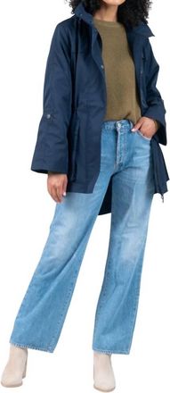 Anorak Crinkle Rain Jacket In Mid Navy