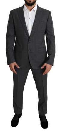 Dolce & Gabbana Gray Wool Men Formal 2 Piece MARTINI Mens Suit