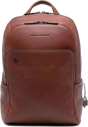 Piquadro embossed-logo detail backpack - Brown
