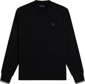 Fred Perry Sweatshirt met ronde hals - Heren - Sweatshirts & Hoodies - Zwart - Maat: S Katoen