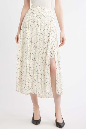 Theory Pleated Dot Print Skirt in Ivory Multi - Chk at Nordstrom, Size 10