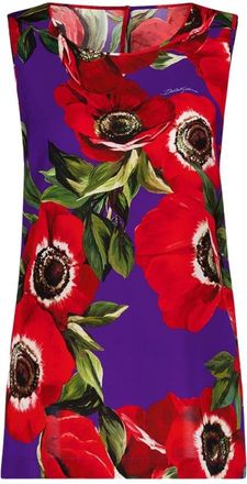 Dolce & Gabbana Anemone Print Charmeuse Tank Top - Dames - Tops zonder mouwen - Veelkleurig - XS - Spandex - Tops