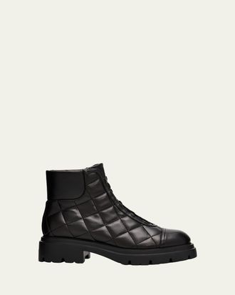 Stuart Weitzman Hudson Quilted Leather Hiker Booties