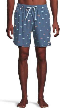 Saxx Underwear Oh Buoy 2-in-1 7 Volley Mens Swimwear LetS Get Kraken/Dk Denim : 2XL, Polyester/Mesh/Elastane