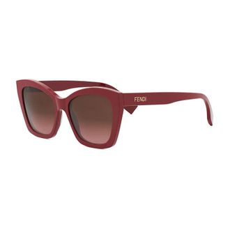 Fendi FE40151I66F Square Full Rim Sunglasses - Red
