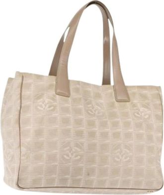 Chanel Pre-owned Nylon Tote Bag - Dames - Vintage Shopper - Beige - ONE Size - Nylon - Vintage