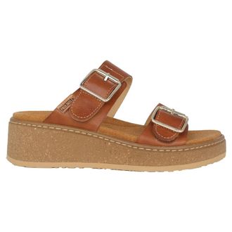 Pikolinos Hoge hak sandaal - bruin - Dames - Sleehakken - Bruin - 36 EU - Leer - Schoenen
