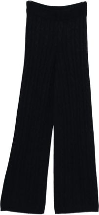 Soft Goat Cable knit pant wide leg - Blue