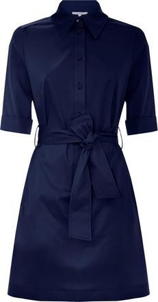 Kocca Shirt Dresses, female, Blue, XL, Bow Belt Shirt Style Dress