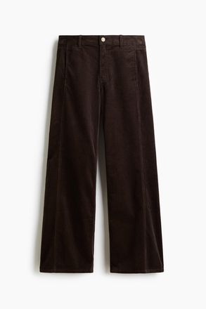 H&M Weite Cordhose - Dunkelbraun