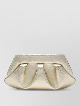 Themoir&egrave; structured metallic pleated clutch bag