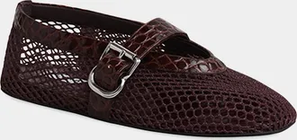 Alaia Mesh Mary Jane Ballerina Flats