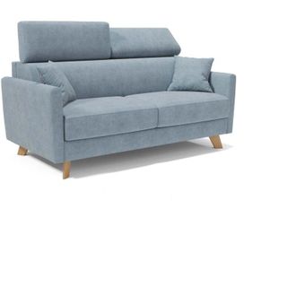 Divani.Store Divani.store - Francy Sof&aacute; Cama Con Reposacabezas Ajustables 180 Cm (mat. 140x197) Azul Claro