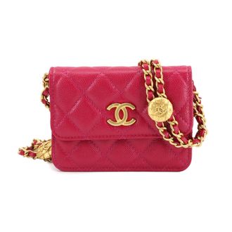 Chanel Pink Grained Calfskin Coin Purse/Coin Case (Pre-Owned)