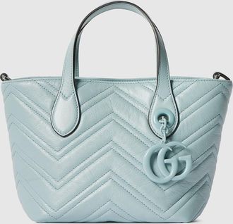 Gucci GG Marmont Small Tote Bag, Blue, Leather