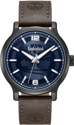Timberland Driscoll Leather Strap Watch, 43mm in Blue/Dark Brown at Nordstrom