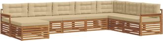 vidaXL Conjunto De Sof&aacute;s De Exterior 8 Uds. Natural Y Beige Vidaxl