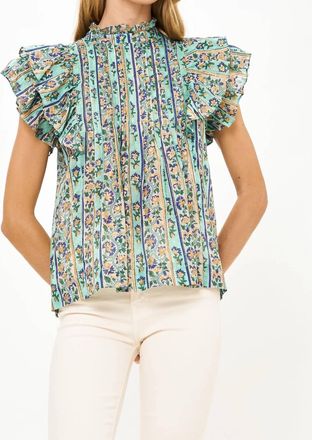 Oliphant Pintuck Ruffle Top In Taj