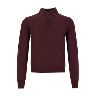 Emporio Armani Maglia polo in maglia fine - - Tops - Uomo - Rosso - L