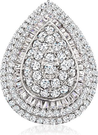 Ross-Simons Round and Baguette CZ Cocktail Ring in Sterling Silver