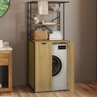 IDMarket Armario Cerrado Para Lavadora Detroit De Dise&ntilde;o Industrial