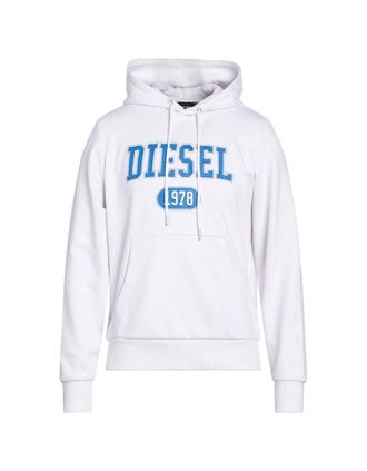 Diesel Mens Diesel Varsity Logo White Hoodie - White/White - Size: 40