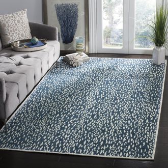 Safavieh Marbella Hand Made Area rug, Blue / Ivory Contemporary Style Non-Shedding