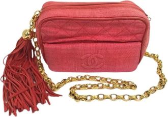 Chanel Pre-owned Cross Body Bags, female, Red, Size: ONE SIZE Pre-owned Canvas chanel-bags