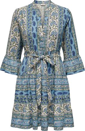 Only Tunikakleid ONLY ONLSINA LIFE 3/4 SHORT DRESS NOOS WVN, Damen, Gr. XL, N-Gr, cloud dancer aop:sina paisley, Web, Obermaterial: 100% Polyester, bedruck